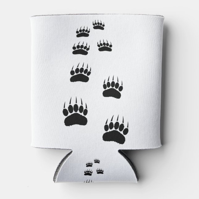 Bear Paw Prints Can Cooler (Front)