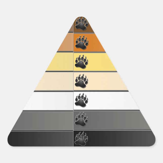 Bear Paw Stripes Triangle Sticker (Front)