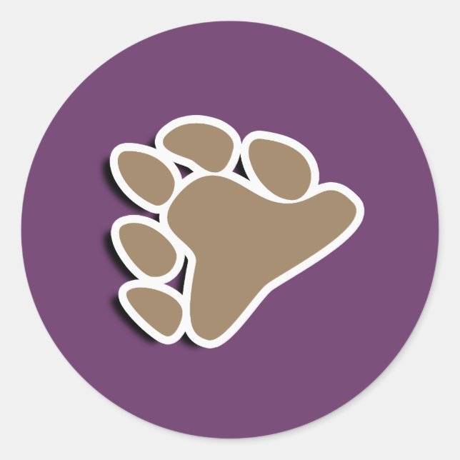 BEAR PAW SYMBOL 3D CLASSIC ROUND STICKER (Front)
