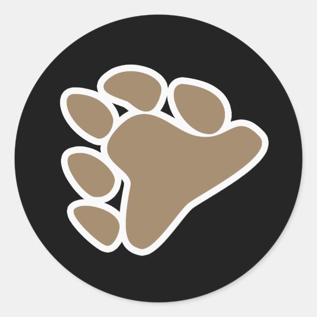 BEAR PAW SYMBOL 3D CLASSIC ROUND STICKER (Front)