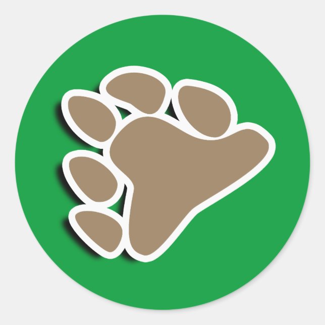 BEAR PAW SYMBOL 3D CLASSIC ROUND STICKER (Front)