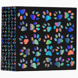Bear paw tracks rainbow footprints school binder