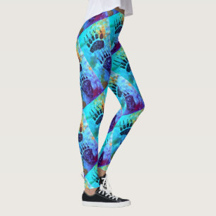 Bear Paws On Blue 2.0 - Leggings