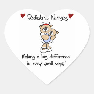 Bear Pediatric Nurses T-shirts and Gifts Heart Sticker