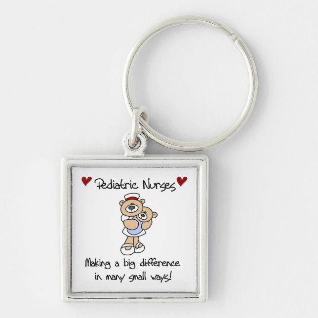 Bear Pediatric Nurses T-shirts and Gifts Keychain (Front)