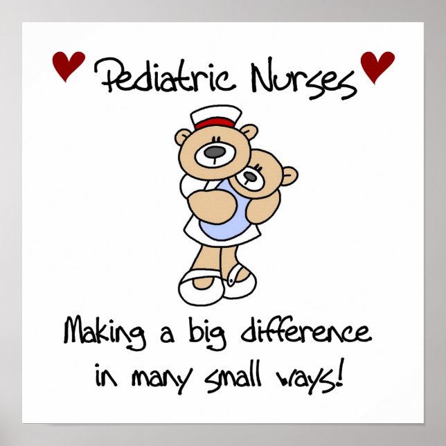 Bear Pediatric Nurses T-shirts and Gifts Poster (Front)