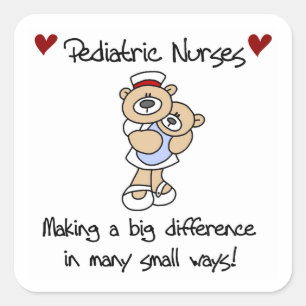 Bear Pediatric Nurses T-shirts and Gifts Square Sticker