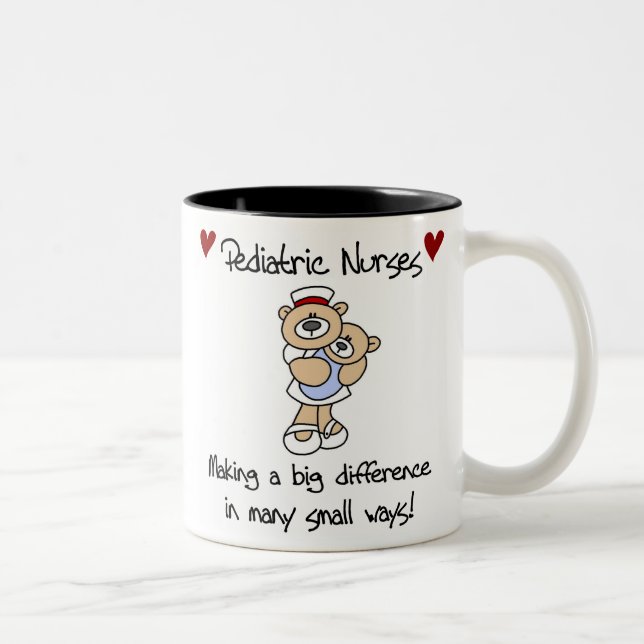 Bear Pediatric Nurses T-shirts and Gifts Two-Tone Coffee Mug (Right)