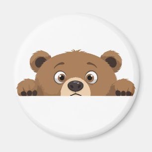 Bear Peeking Cute Adorable Funny Animal Cartoon  Magnet