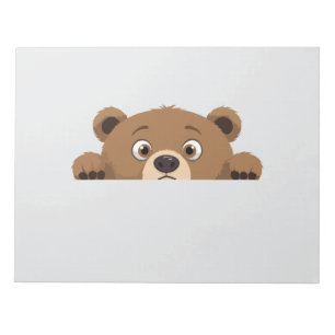 Bear Peeking Cute Adorable Funny Animal Cartoon Notepad
