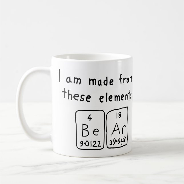Bear périodique nom de table mug (Gauche)
