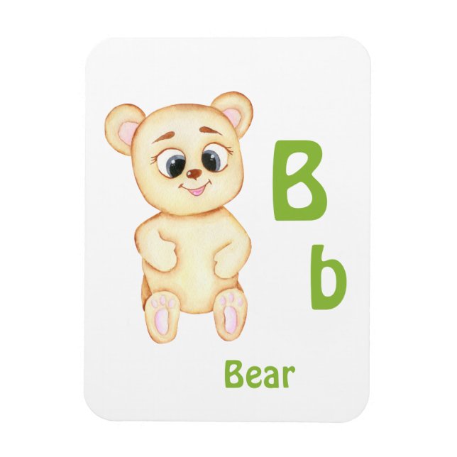 Bear personalize ABC: Letter B - Add Your Name Magnet (Vertical)