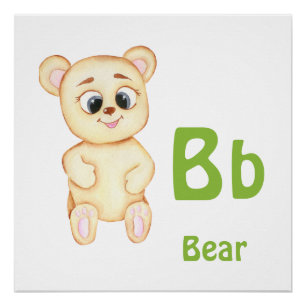 Bear personalize ABC: Letter B - Add Your Name Poster