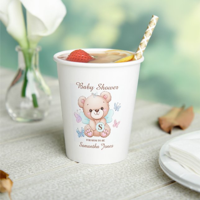 Bear Personalized Baby Shower Paper Cups (Insitu)