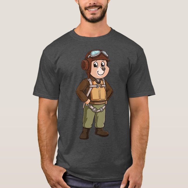 Bear Pilot Aviator 2 T-Shirt (Front)
