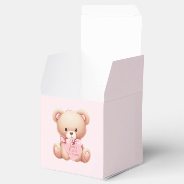 Bear Pink Baby Shower Favour Boxes (Opened)