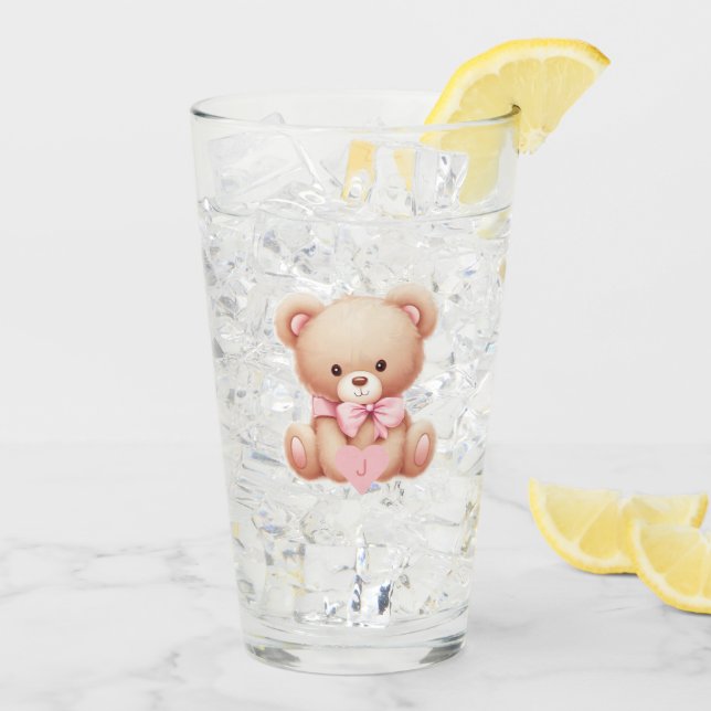 Bear Pink Monogram Glass (Back Ice)