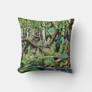 Bear Playground Throw Pillow