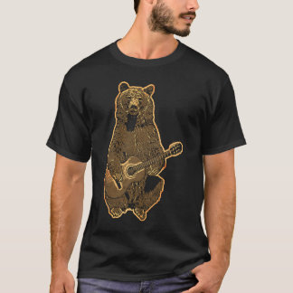 Bear Playing Guitar Cute Guitar Player  5 T-Shirt