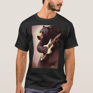 Bear playing guitar music rocking out and shreddin T-Shirt