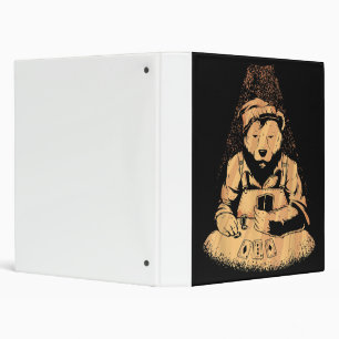 Bear Poker Player Playing Cards Lucky Gambler Binder