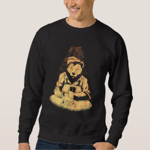 Bear Poker Player Playing Cards Lucky Gambler Casi Sweatshirt