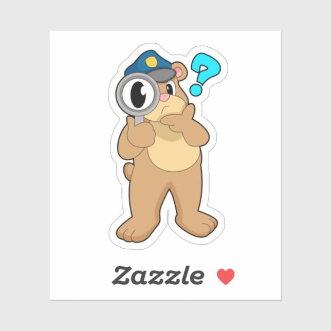 Bear Police officer Magnifying glass (Sheet)