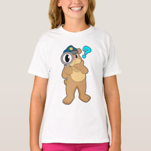 Bear Police officer Magnifying glass T-Shirt