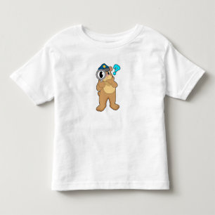 Bear Police officer Magnifying glass Toddler T-shirt