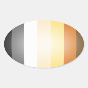 BEAR PRIDE 3D COLORS OVAL STICKER