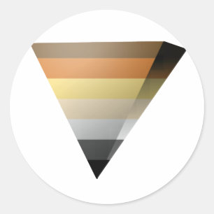 BEAR PRIDE 3D TRIANGLE CLASSIC ROUND STICKER