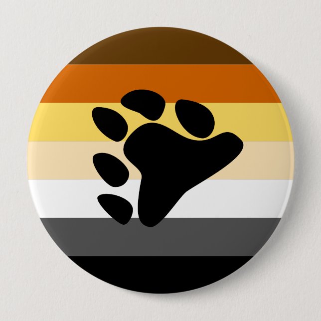 Bear Pride 4 Inch Round Button (Front)