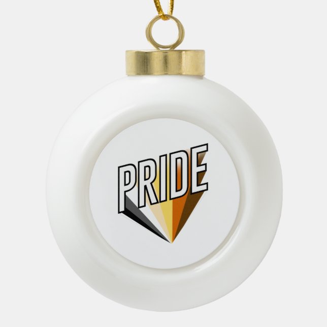 Bear Pride Burst Ceramic Ball Christmas Ornament (Front)