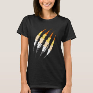 Bear Pride Claw Marks Gay Men LGBT Bear Flag T-Shirt