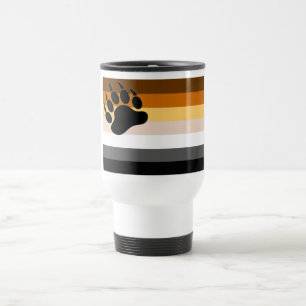 Bear Pride Colours Flag Black Paw Travel Mug