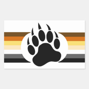 Bear Pride colours stripes and Bear Paw Sticker