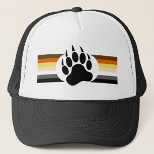 Bear Pride colours stripes and Bear Paw Trucker Hat