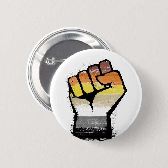 Bear Pride Fist 2 Inch Round Button (Front & Back)