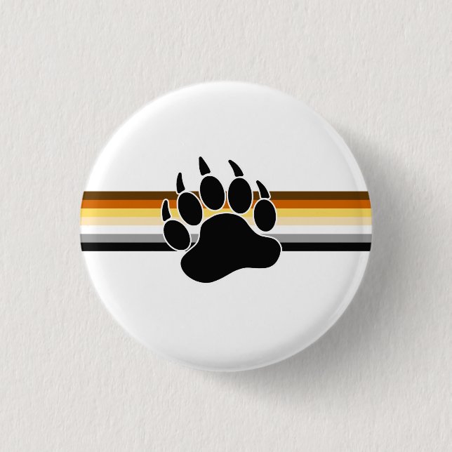 Bear Pride Flag 1 Inch Round Button (Front)