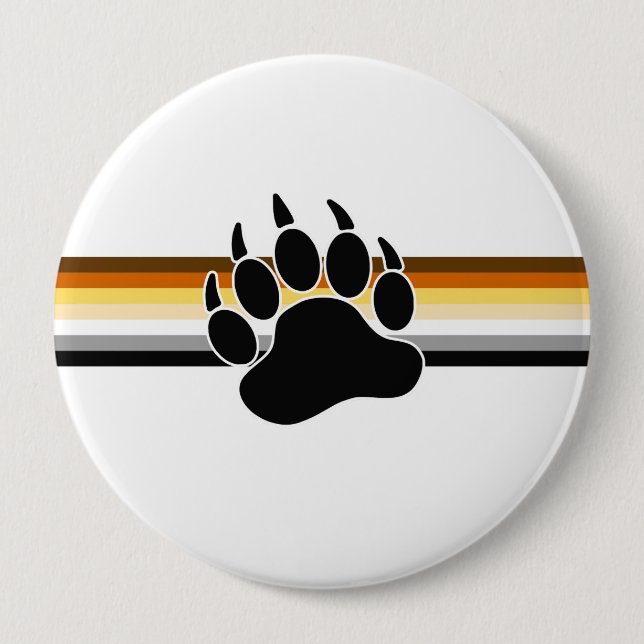 Bear Pride Flag 4 Inch Round Button (Front)