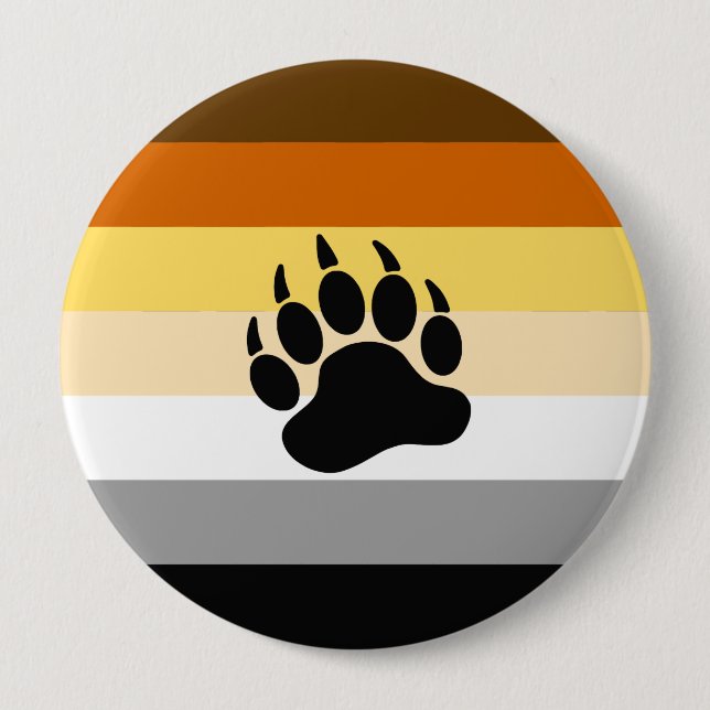 Bear Pride Flag 4 Inch Round Button (Front)
