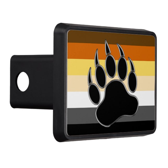 Bear Pride Flag Bear Paw Trailer Hitch Cover (Right)