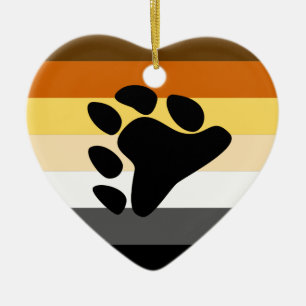 Bear Pride Flag Ceramic Ornament