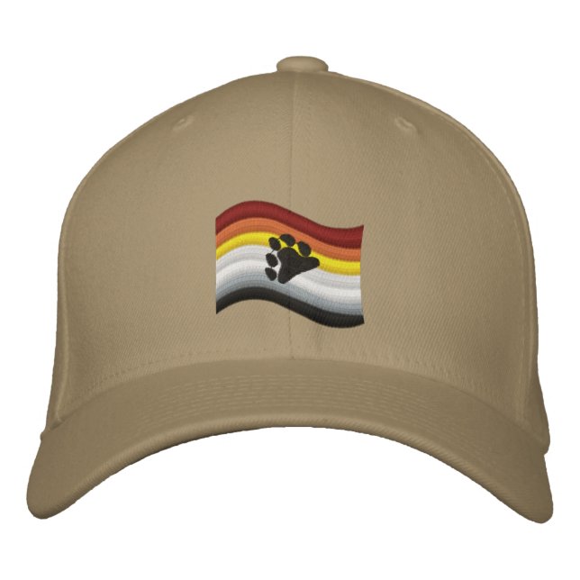 Bear Pride Flag Embroidered Baseball Cap (Front)