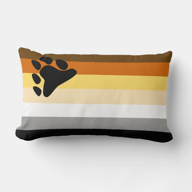 Bear Pride Flag Lumbar Pillow (Front)