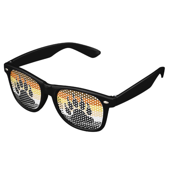 Bear Pride Flag Retro Sunglasses (Angled)
