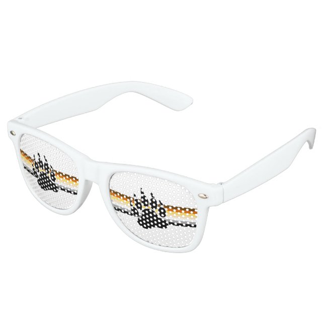 Bear Pride Flag Retro Sunglasses (Angled)
