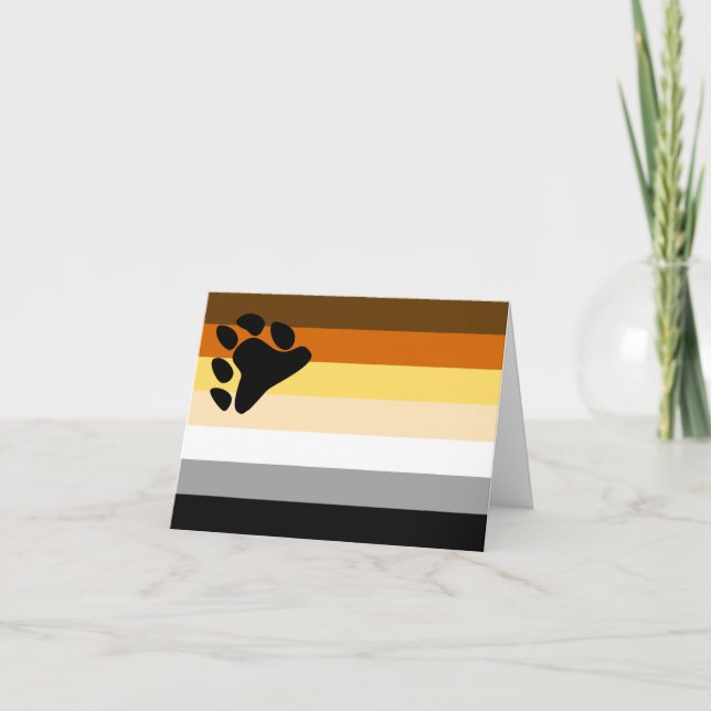 Bear Pride Flag Thank You Card (Front)