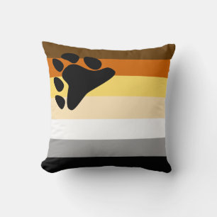 Bear Pride Flag Throw Pillow