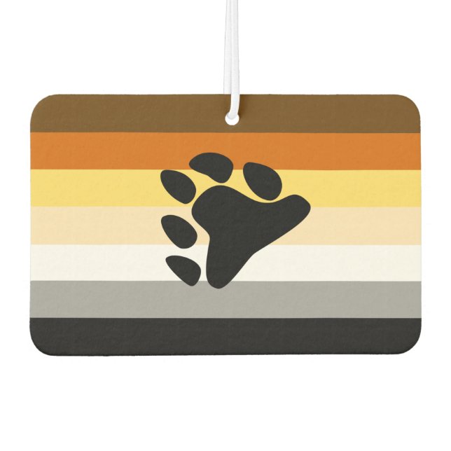 Bear Pride Flag with Paw Air Freshener (Front)